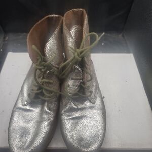 Brown Leather Boots with Green Accents